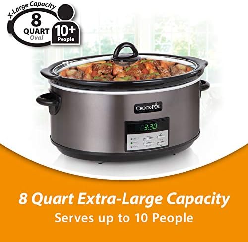 8 Quart Programmable Slow Cooker with Auto Warm - Curated Catalog T9