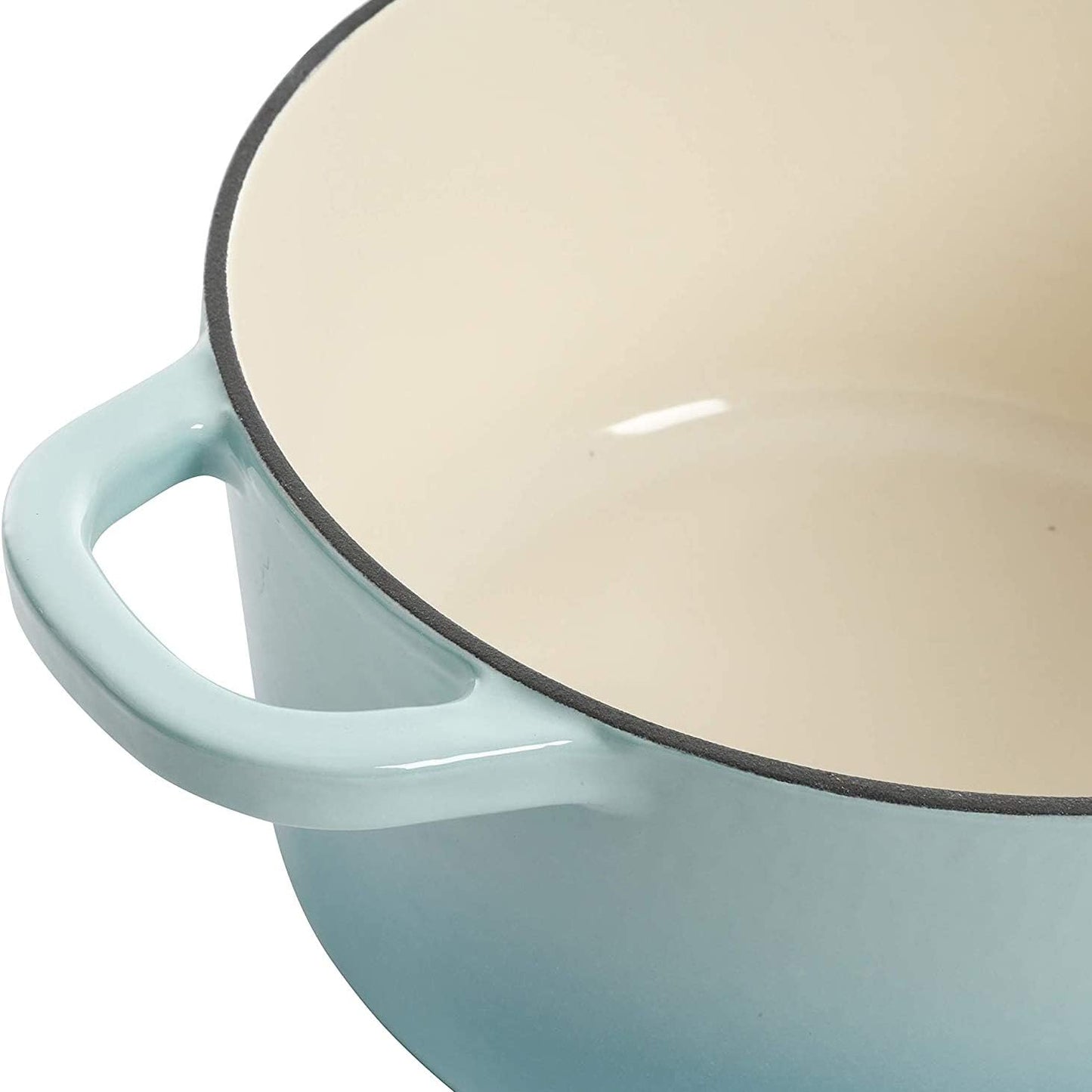 3 Quart Enameled Cast Iron Dutch Oven – Aqua - Curated Catalog S5