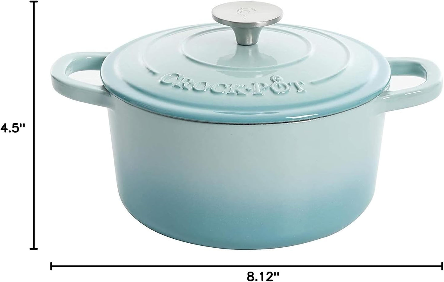 3 Quart Enameled Cast Iron Dutch Oven – Aqua - Curated Catalog S5