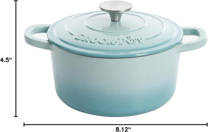 3 Quart Enameled Cast Iron Dutch Oven – Aqua - Curated Catalog S5