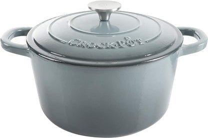 3 Quart Enameled Cast Iron Dutch Oven – Aqua - Curated Catalog S5
