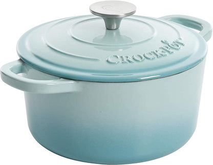 3 Quart Enameled Cast Iron Dutch Oven – Aqua - Curated Catalog S5